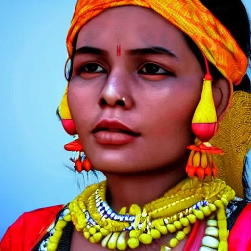 Beautiful assamese woman, 3D