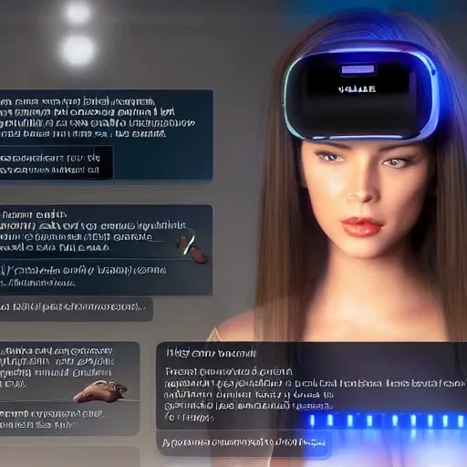 create a hologram voice assistant beautiful hot female character for game vr that men and women will both love by her looks futuristic advanced sci fi 3d v5 8k details hyperadvanced superadvanced hyperimagination unimaginable female hologram voice assistant for vr game in ar 16:9 sexy female best ai voice assistant with holographic dispaly ultra realistic like living human cotana