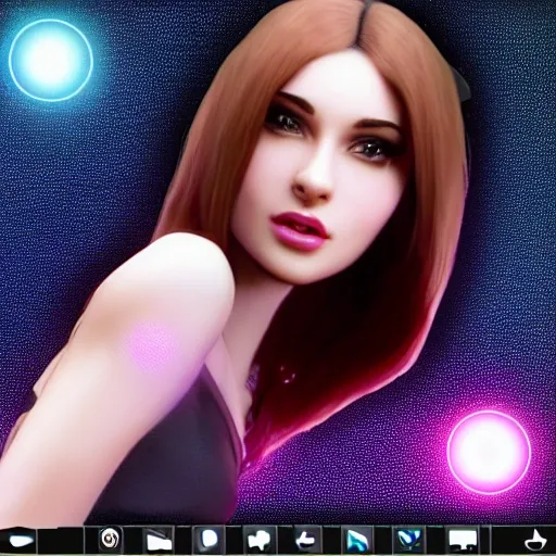 create a hologram voice assistant beautiful hot female character for game vr that men and women will both love by her looks futuristic advanced sci fi 3d v5 8k details hyperadvanced superadvanced hyperimagination unimaginable female hologram voice assistant for vr game in ar 16:9 sexy female best ai voice assistant with holographic dispaly ultra realistic like living human cotana