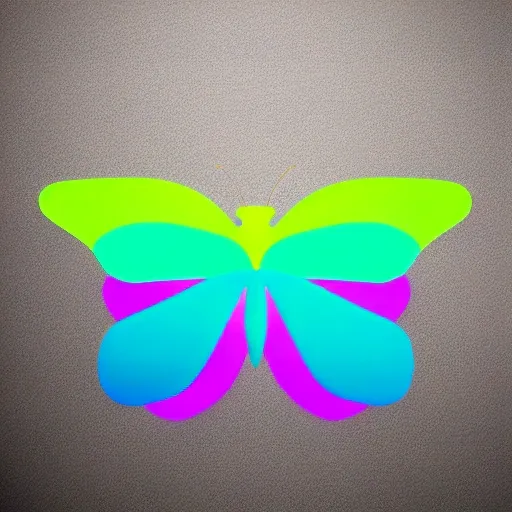 vector logo of a minimalist butterfly, bright colors