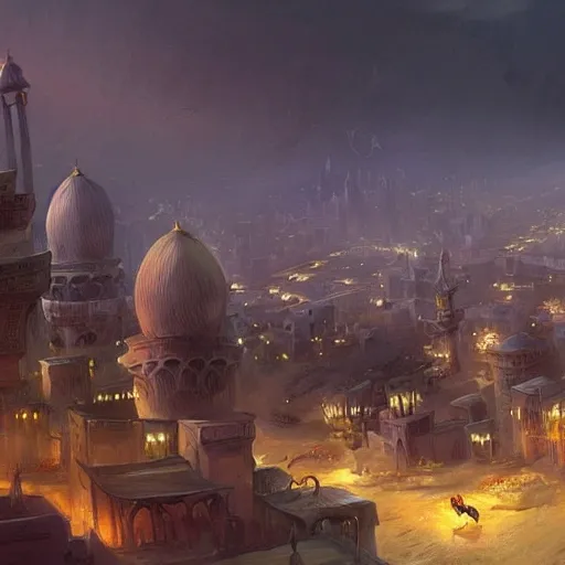 Arabic city in a fantasy world. 