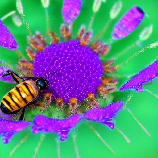 Una abeja de color morado 
, Trippy, Trippy