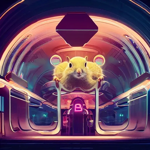 Baby squirrel in futuristic casino intricate abstract. intricate artwork, by tooth wu, wlop, beeple, dan mumford. concept art, octane render, trending on artstation, greg rutkowski very coherent symmetrical artwork. cinematic, key art, hyper realism, high detail, octane render, 8 k, iridescent accents, 3D