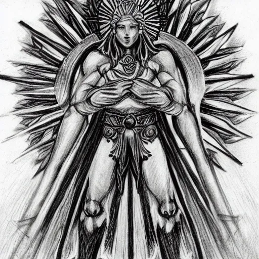 Royerous God of the sun, Pencil Sketch