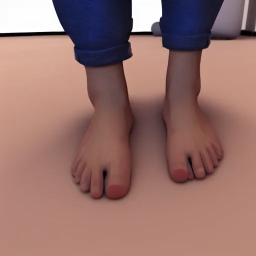 Real good girl's feet,photorealistic