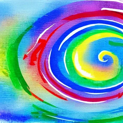 Make a logo for "The Rainbowsurfer Institute for Digital and Media Literacy" , Impressionist  Water Color