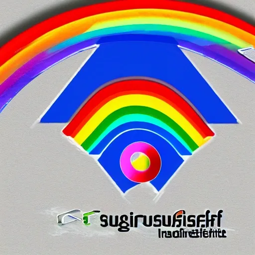 Make a logo for "The Rainbowsurfer Institute for Digital and Media Literacy" ,, 3D