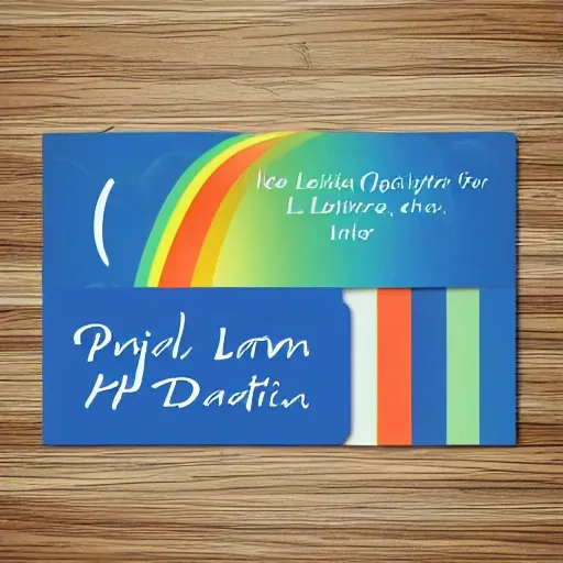 Make a logo for a business card for (place for name, Ph.D.), Founder/Director, The Rainbowsurfer Institute for Digital and Media Literacy"  Water Color