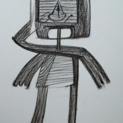 stick man with large question vignette, without background, , Pencil Sketch