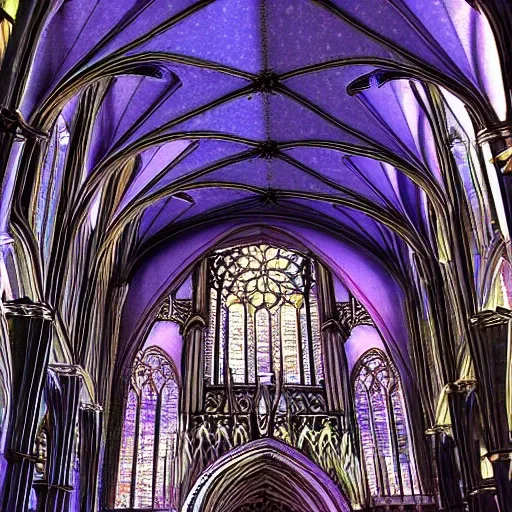 Gothic cathedral ceiling. , Trippy, 3D, Oil Painting