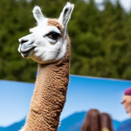 llama speaks at Greta Thornberg climate conference