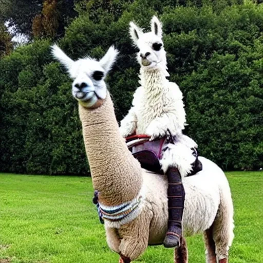 people riding llamas as gas prices rise