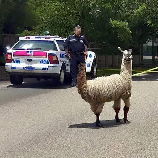 llama steals cement mixer leads police on high-speed chase