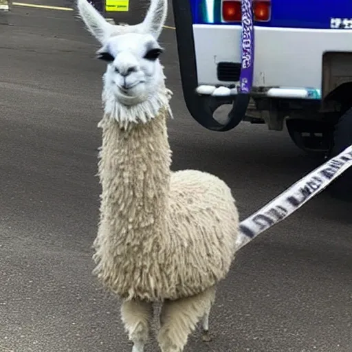 llama steals cement mixer leads police on high-speed chase