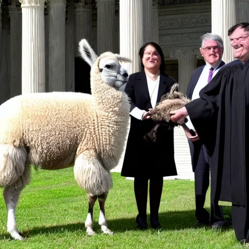 Supreme Court justice receives thoroughbred llama from donor