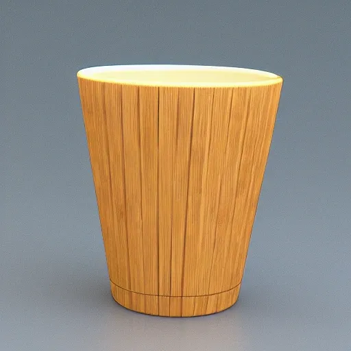 bamboo cup , 3D