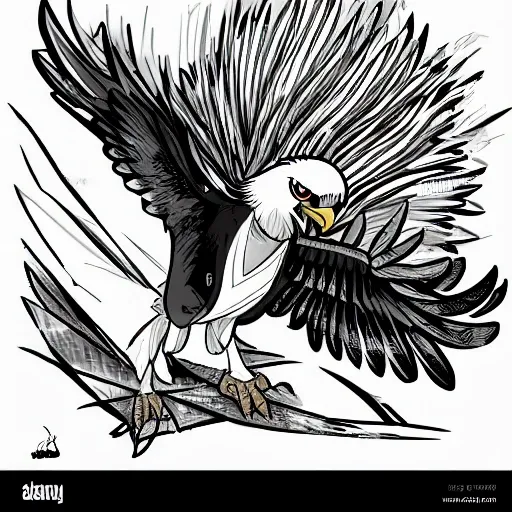 cartoon eagle
pidgeot pokemon
american falcon
cartoon style, Pencil Sketch