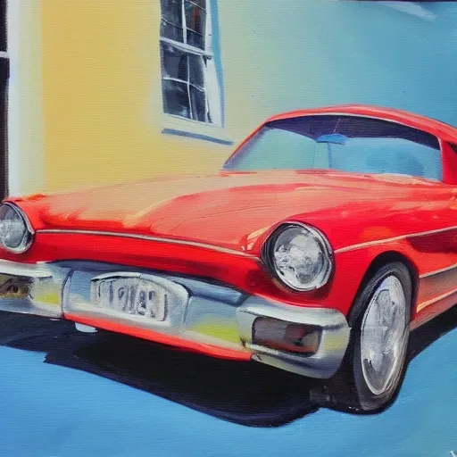 Photo of car, Oil Painting