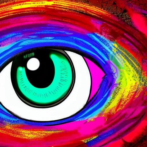 Colorful fantasy eye, Cartoon