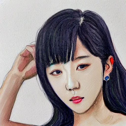 photo of jisoo wearing a bra, Water Color, Oil Painting, Oil Painting, Cartoon, Pencil Sketch