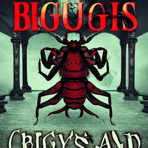 Big bugs, blood, ruins, black, jade, black, novel cover, no text on pictures
