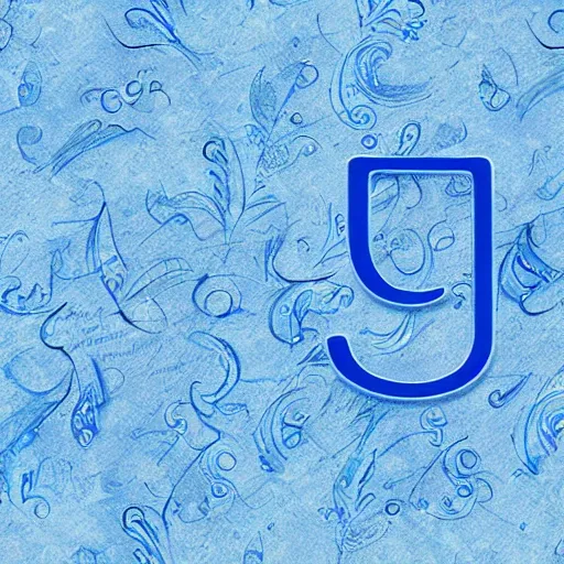 include "J" "B",backgroud clour blue,a ompany name abbreviation，fashion，high-tech, 3D，high-res，, Water Color，logo