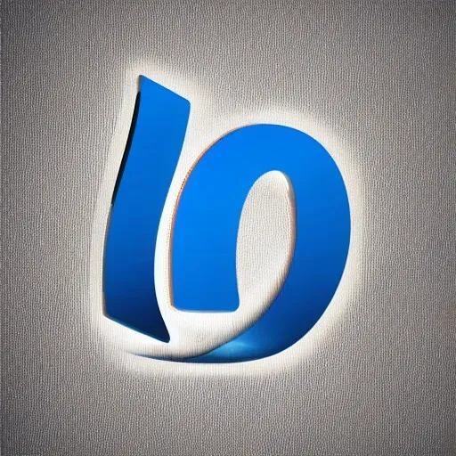 a company logo include "J" and "B",backgroud colour blue ,fashion，high-tech, 3D，high-res,