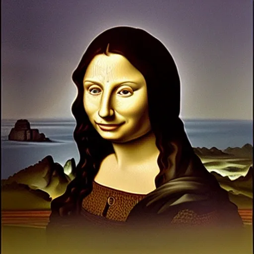 La gioconda,photorealist 8k,, Oil Painting,, 3D