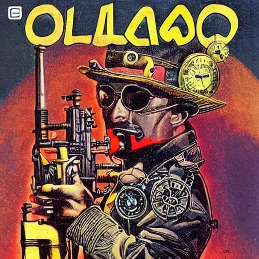 Soldado steampunk colombia 1950,  ilustrado por dave gibbons