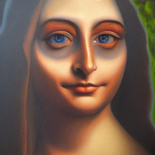 La gioconda,photorealist 8k, Oil Painting,, 3D,robot