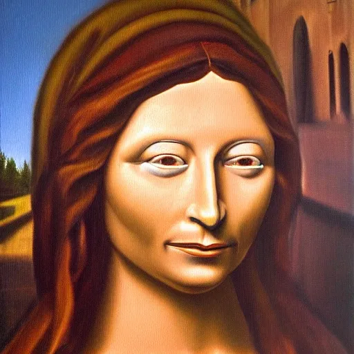 La gioconda,photorealist 8k, Oil Painting,robot