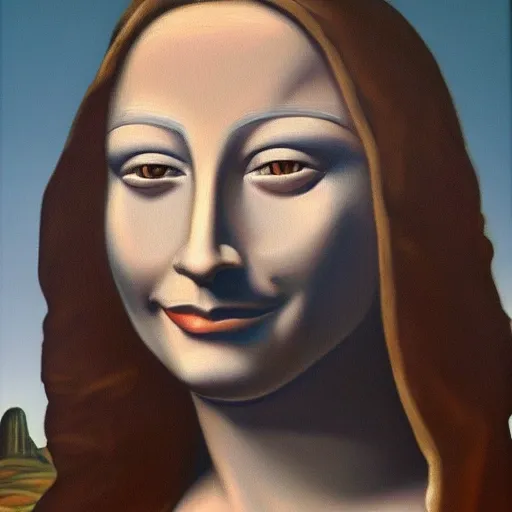 La gioconda,photorealist 4k, Oil Painting,robot