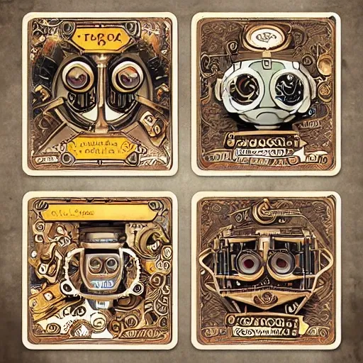 Robot steampunk tegnologia tarjetas perforadas 