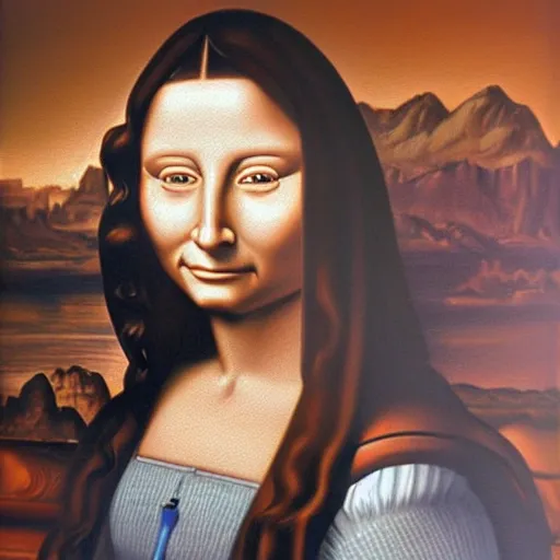 La gioconda,photorealist 4k, Oil Painting,robot