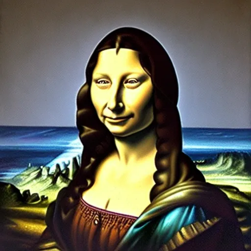 La gioconda,photorealist 4k, Oil Painting,robot