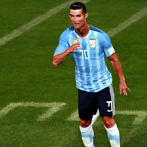 cristiano ronaldo playing with argentina kit 