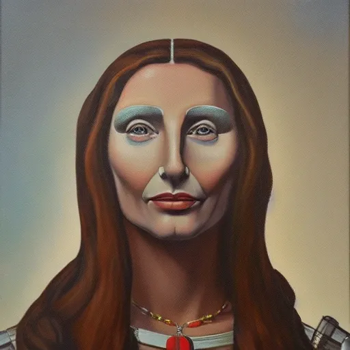 La gioconda,photorealist 4k, Oil Painting,robot