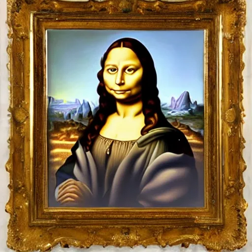 La gioconda,photorealist 4k, Oil Painting,robot