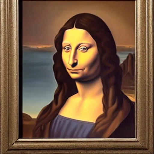 La gioconda,photorealist 4k, Oil Painting,robot