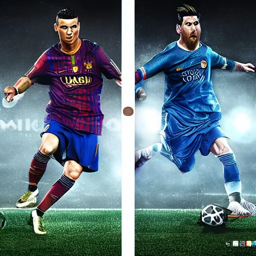 Cr7vsMessi,photorealist 4k, 