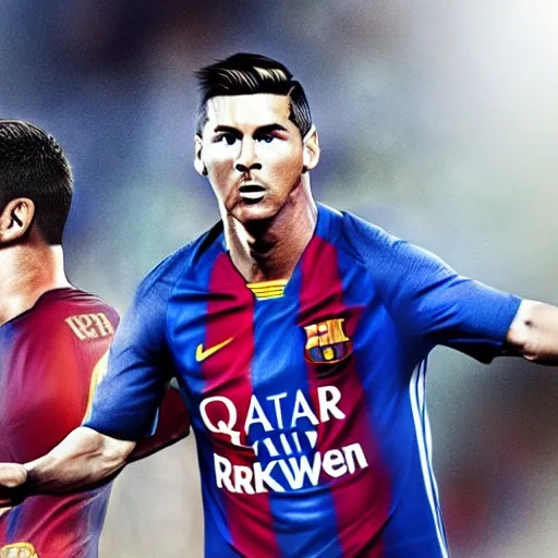 Cr7vsMessi,photorealist 4k, 