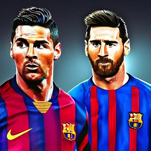 Cr7vsMessi,photorealist 4k, 