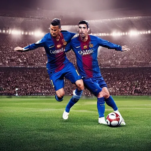 Cr7vsMessi,photorealist 4k, 