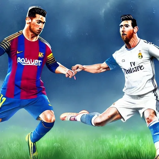 Cr7vsMessi,photorealist 4k, - Arthub.ai