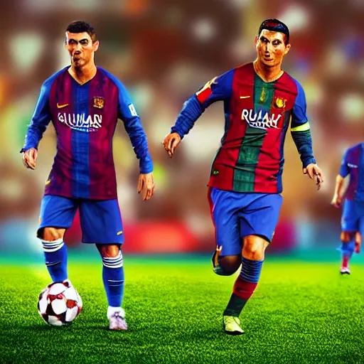 Cr7vsMessi,photorealist 4k, 