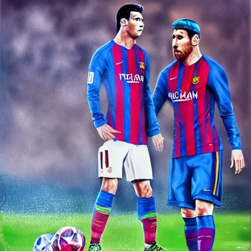 Cr7vsMessi,photorealist 4k, 