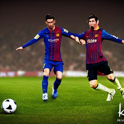 Cr7vsMessi,photorealist 4k, 