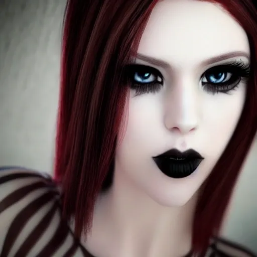 Sexy Goth Red Head Full Body Photorealistic Detailed Eyes Arthubai