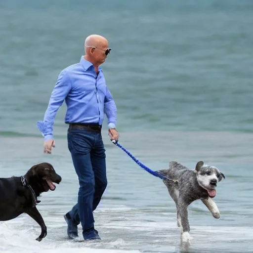 jeff bezos splits the ocean with a dog 