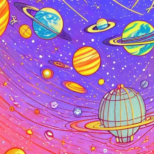 trippy space drawing